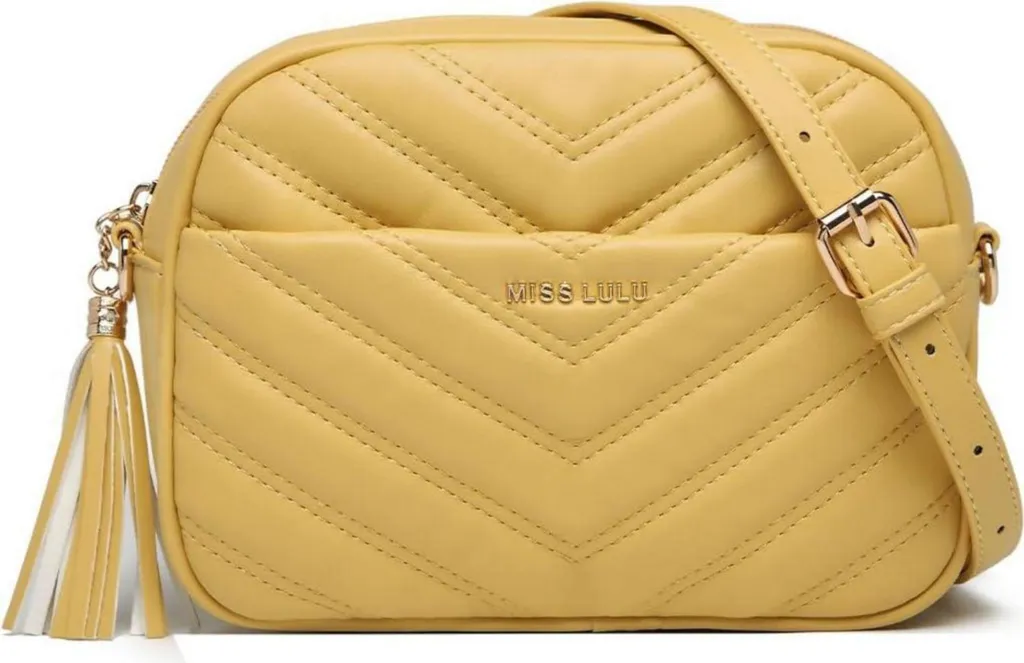 Miss Lulu Borsa Tracolla Piccola - Motivo a V Decorazione Nappe Elegante