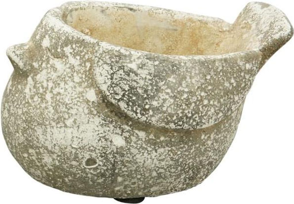 Zement-Blumentopf-Abdeckung Vogel, absichtlich gealtert