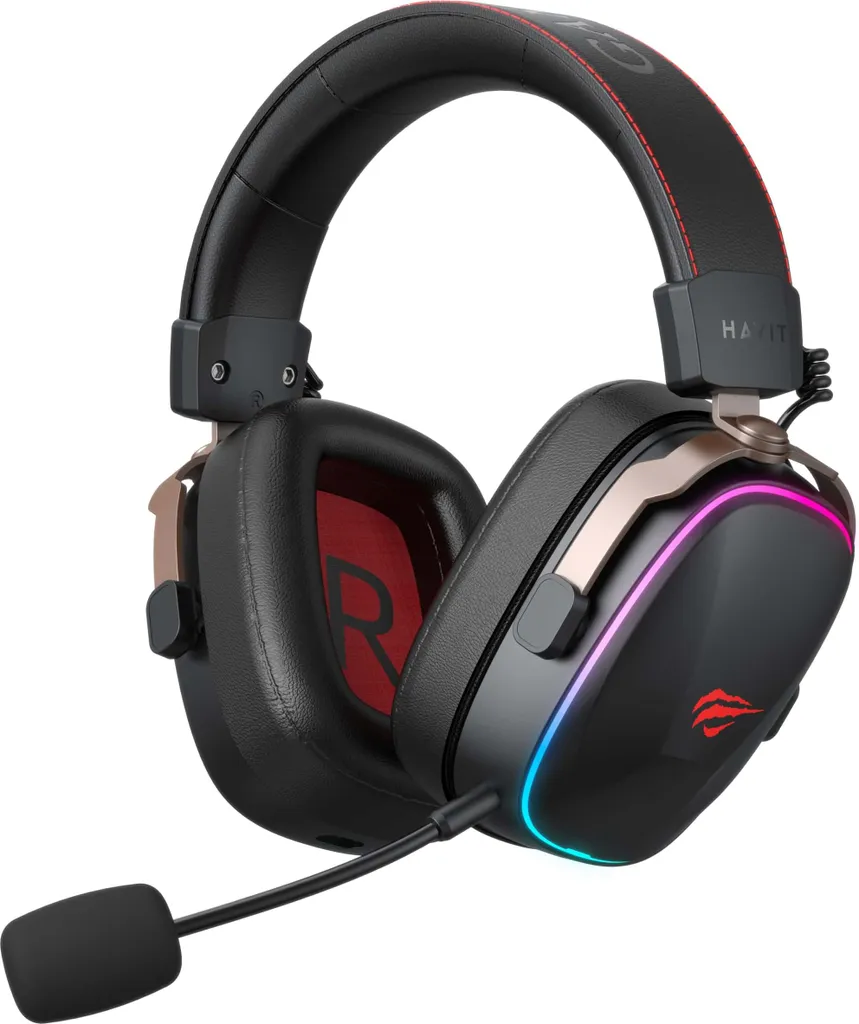 Casque Gaming 341g Havit 6939119065584 Double Connexion Pro Noir Rouge