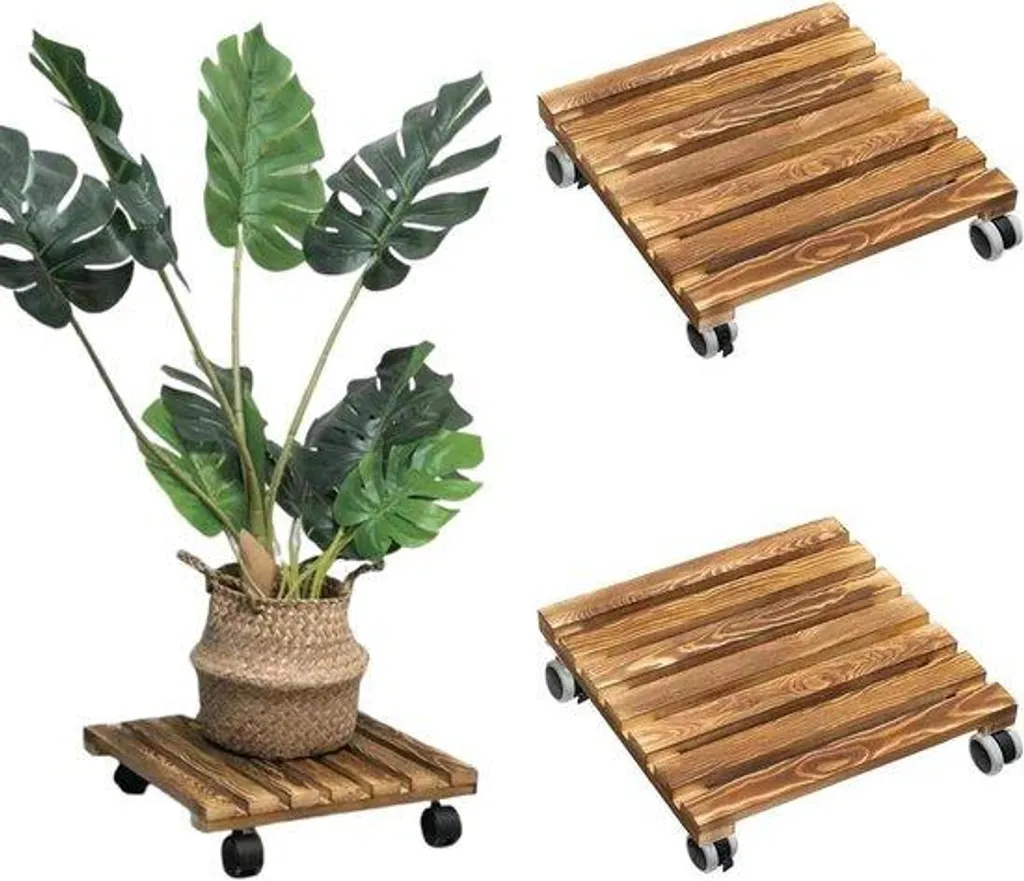 Chariot de jardin carré marron 25 cm ultra résistant intérieur balcon