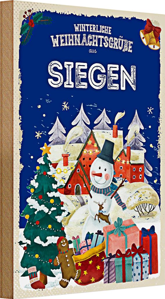 Holzschild Weihnachtsgrüße aus SIEGEN 20x30cm