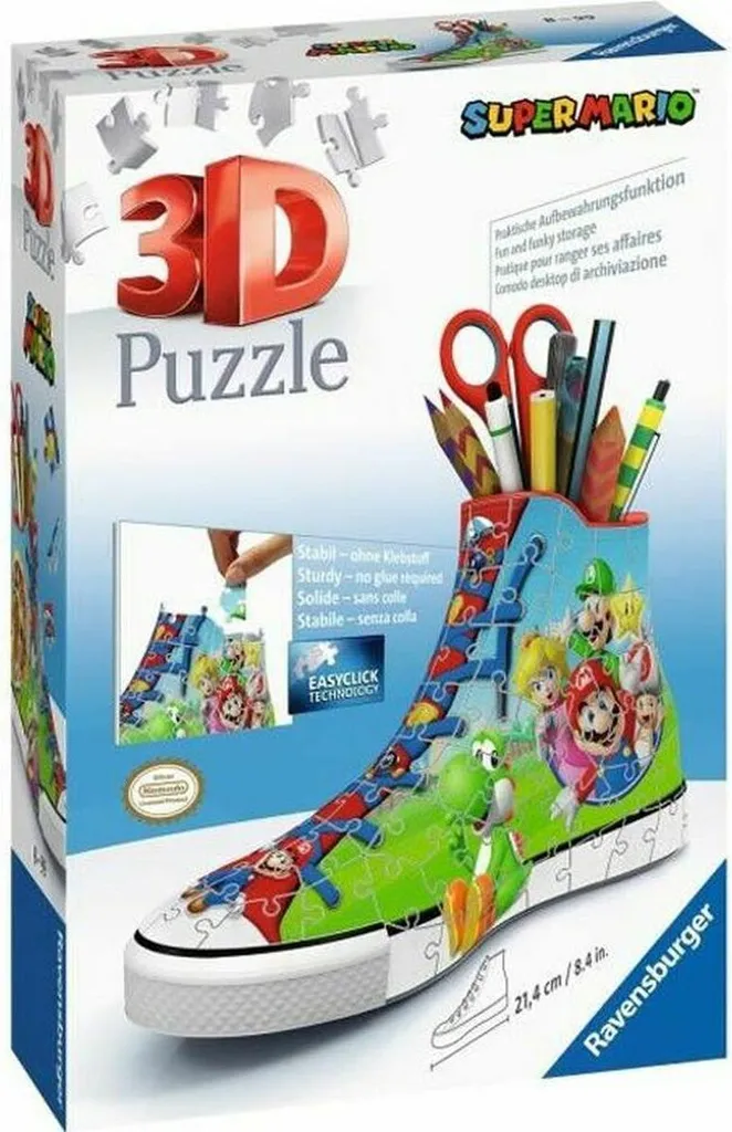 Puzzle 3D Solide Sneaker Super Mario 108 Pièces pour Décorer sa Chambre