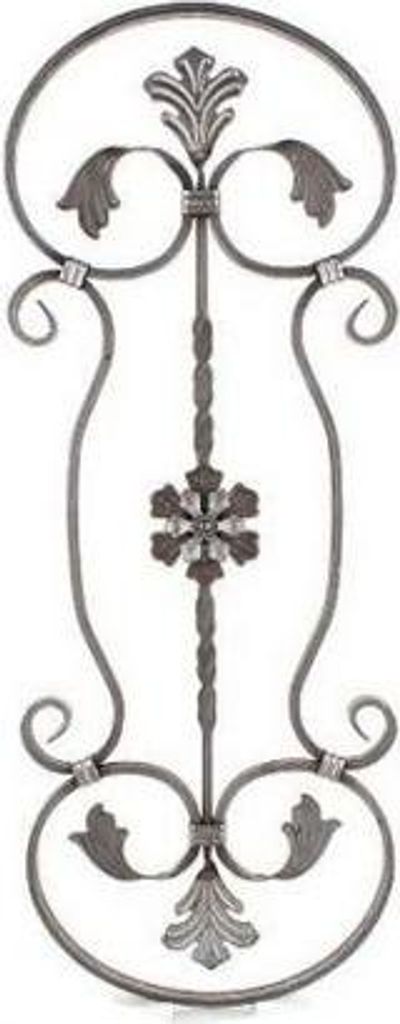 LogistSystem - Schmiedeeisen Ornament Eisen geschmiedet 800x300mm - z.B. als Element für Fenstergitter - Geländer - Zaun - Tor - Rosetten - Gitte...