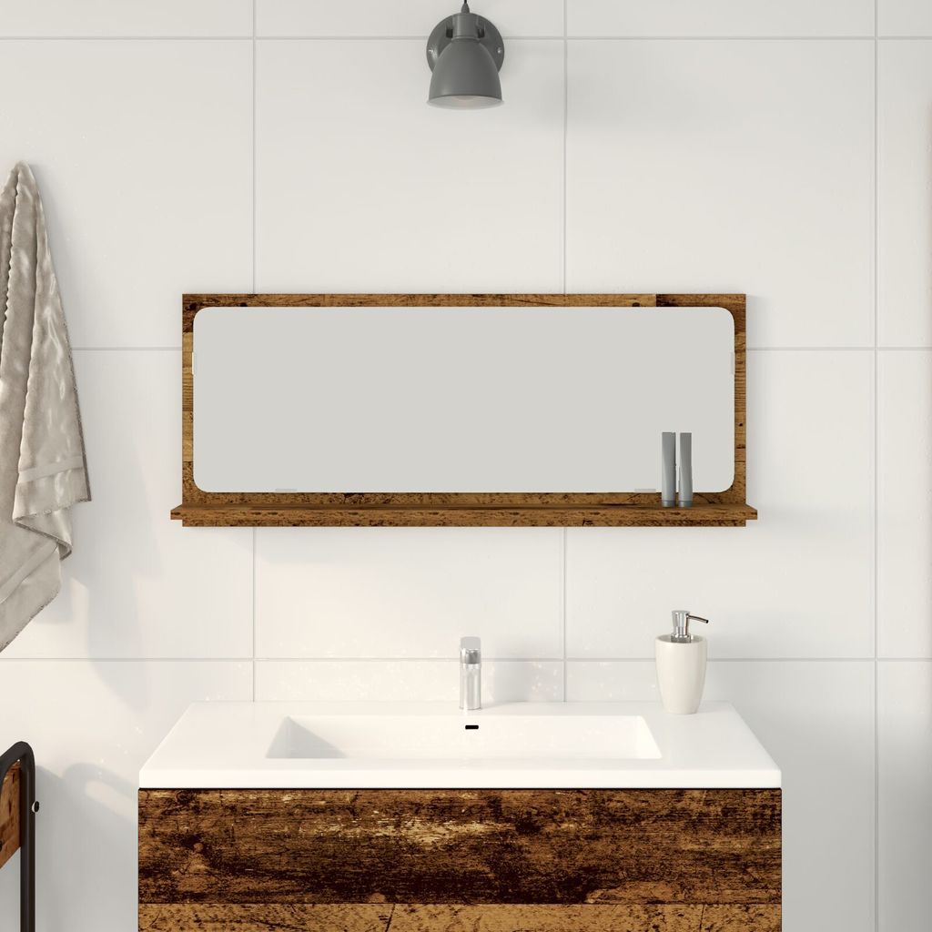 Möbel Badspiegel Altholz 90x10,5x37 cm Holzwerkstoff - Badspiegel 862526