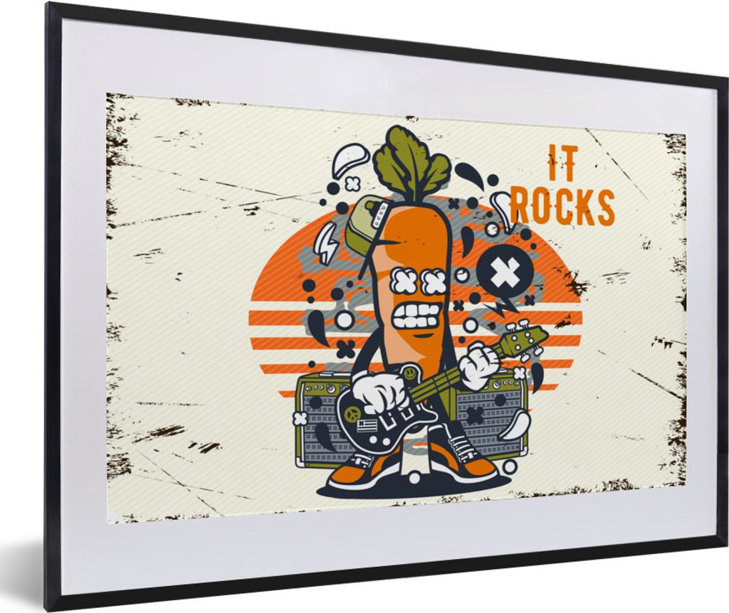 MuchoWow® MuchoWow® Gerahmtes Poster Karotte - Gitarre - Produktbild 