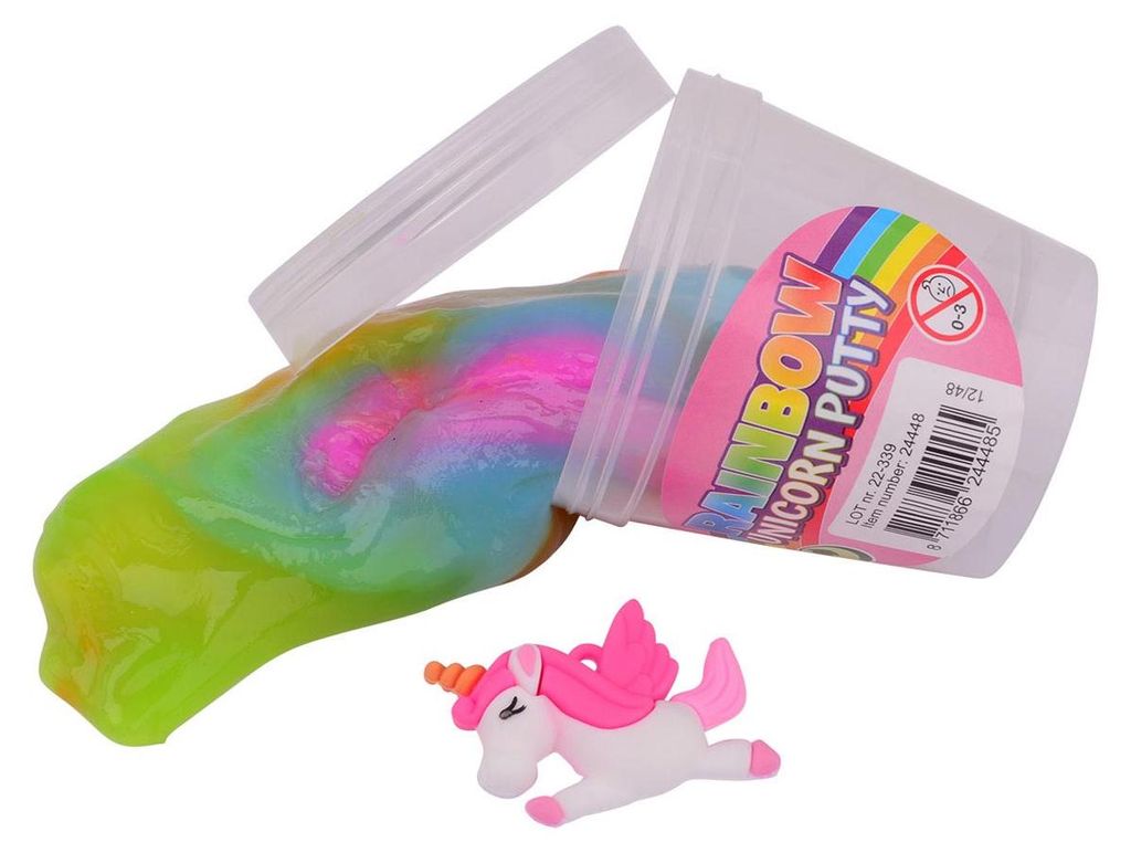 Kleines Knetset für Kinder mit Regenbogen Knete und Einhorn-Überraschung