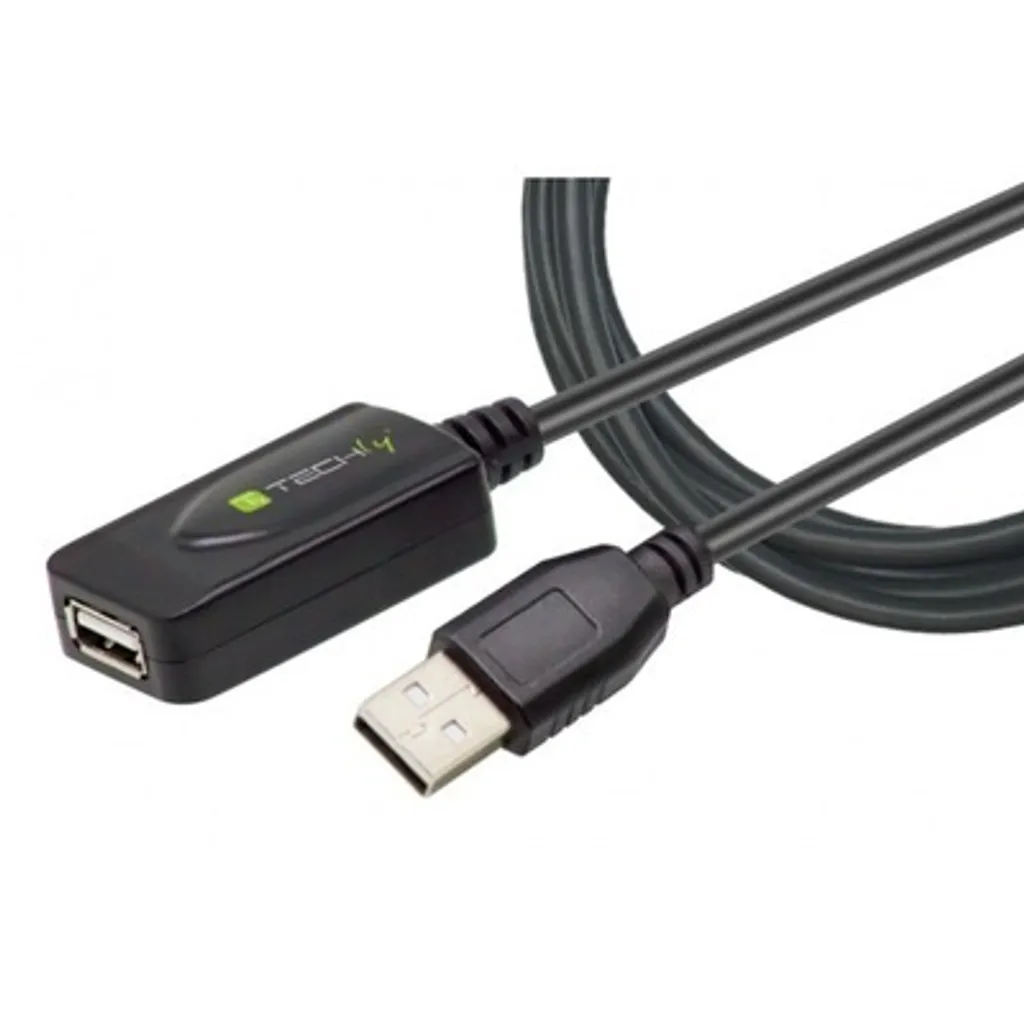 Techly 5m Prolunga USB Attiva Nera: Ripetitore Segnale 3.0 Professionale