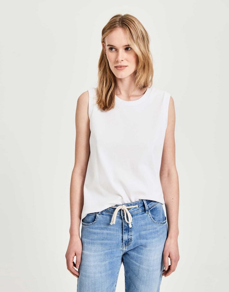 Opus OPUS Damen Jersey Top Ilayda weiß 2001-10-01777