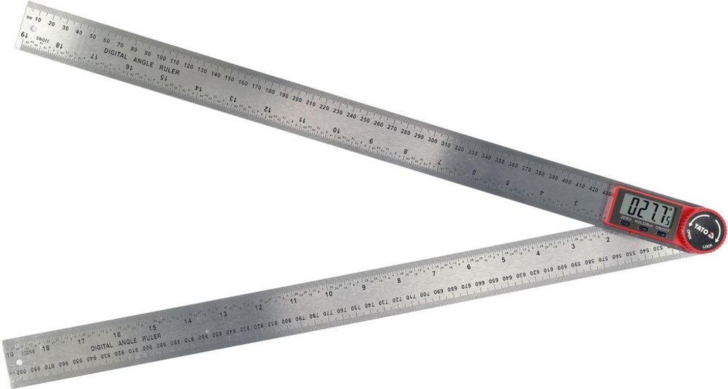 Yato Digitaler Winkelmesser | Länge 500 mm | digital mit LCD Anzeige für exakte Winkelmessungen 360° - Winkelmesser mit Lineal