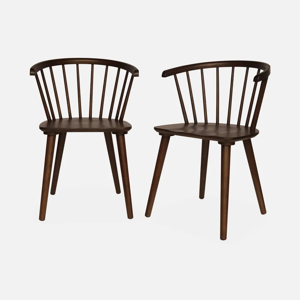 Sgabelli Bar Legno e Compensato Marrone Scuro - Set 2 Pezzi Minimal