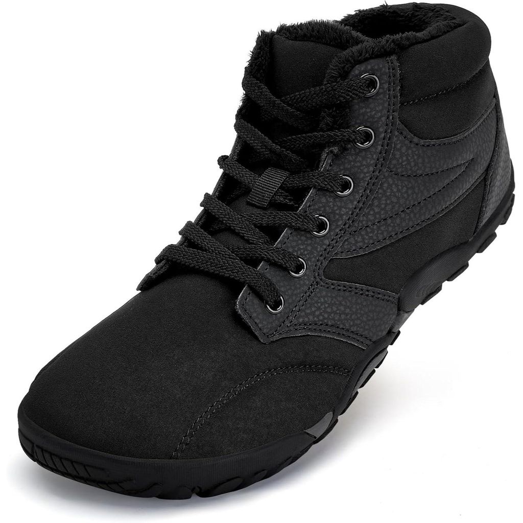 Herren-Trekkingstiefel Schneeboots Barefoot wasserdicht Schwarz 42 EU