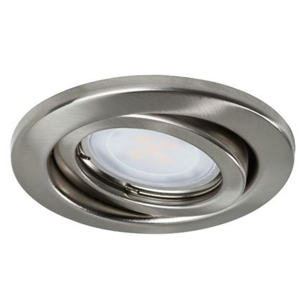 Nice Price Basic Einbauleuchten Set schwenkbar LED 3x2,6W 230V GU10 51mm Eisen gebürstet/Metall