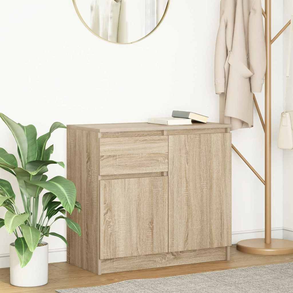 "WINTER SALE"Sideboard/Kommode - elegantes Design - Buffetschrank - mit Schublade Sonoma-Eiche 71x35x65cm Holzwerkstoff DE537427 - Kommoden
