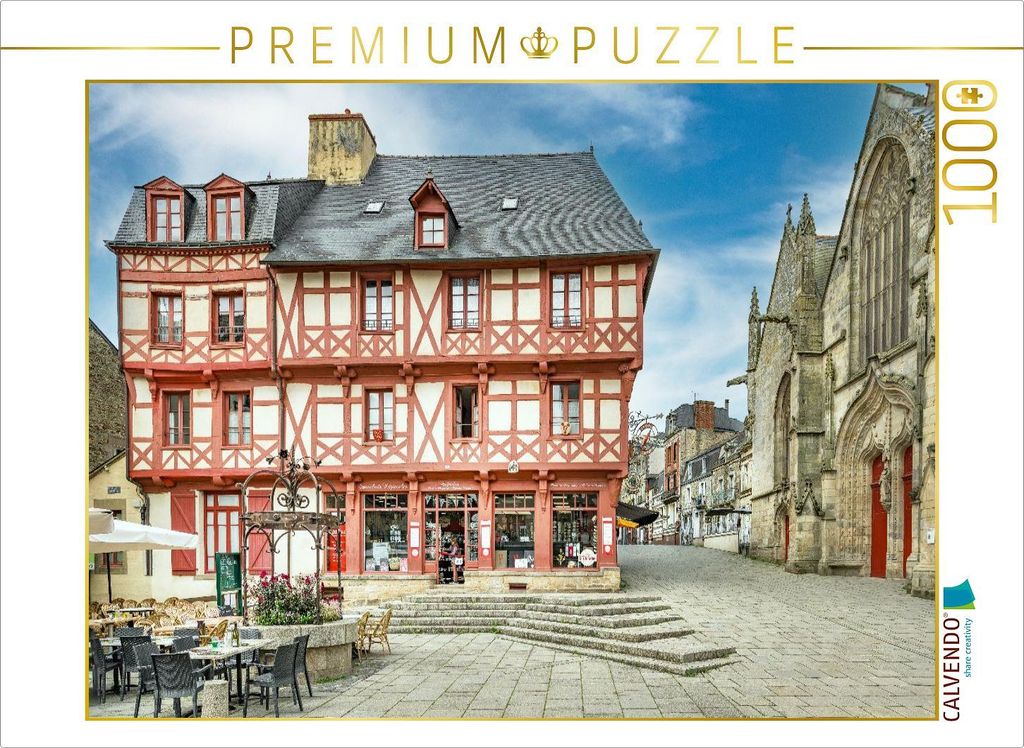 CALVENDO Puzzle Vieille ville de Josselin | 1000 Teile Lege-Größe 64x48cm Foto-Puzzle für glückliche Stunden