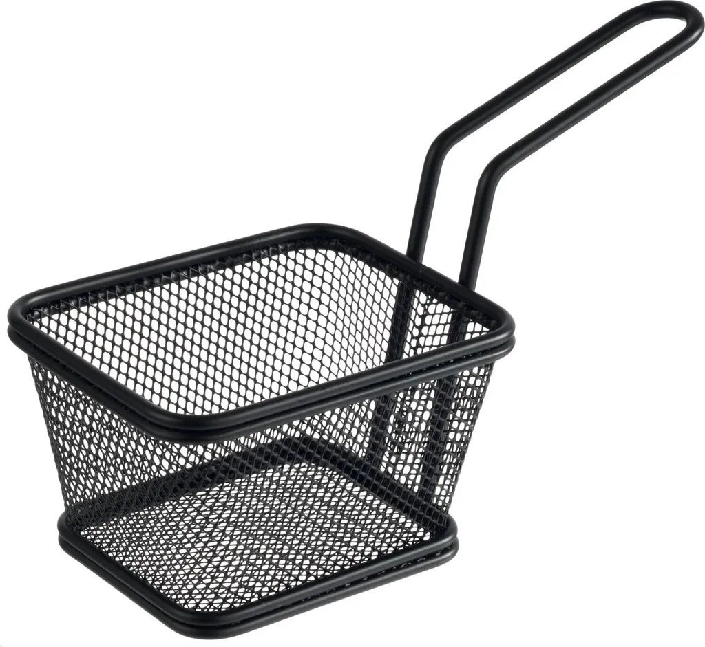 Mini Cestello per Friggere APS Nero Opaco - Design per Snack e Finger Food