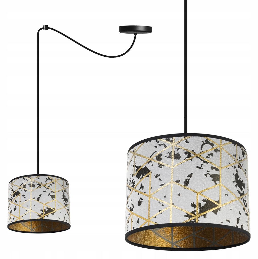 Spinnen Pendelleuchte mit goldenem Muster – Moderne Hängelampe mit goldenem Lampenschirm, Deckenlampe für Wohnzimmer und Esszimmer