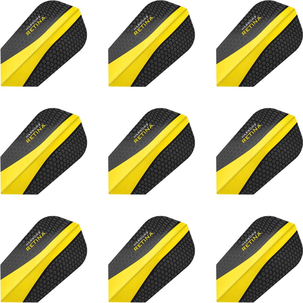 Harrows Retina Dart Flights Slim 100 Mikron Gelb | 3 Sets = 9 Flights