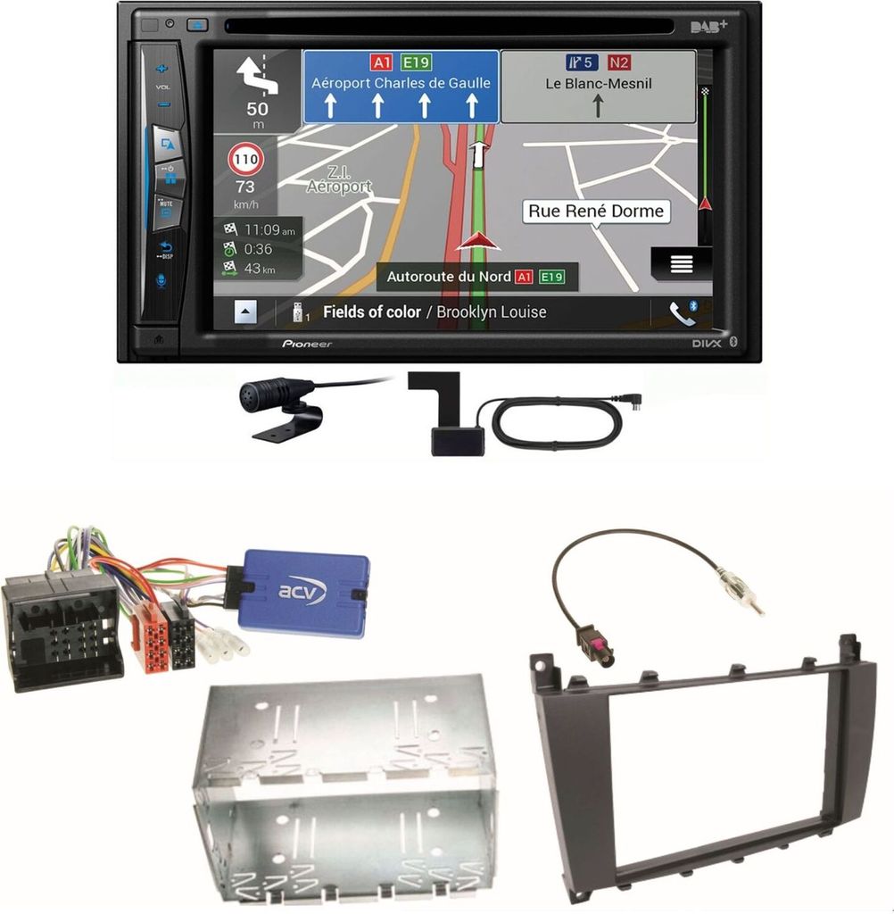 Pioneer AVIC-Z730DAB USB MP3 Digitalradio Einbauset für Mercedes G Klasse W463