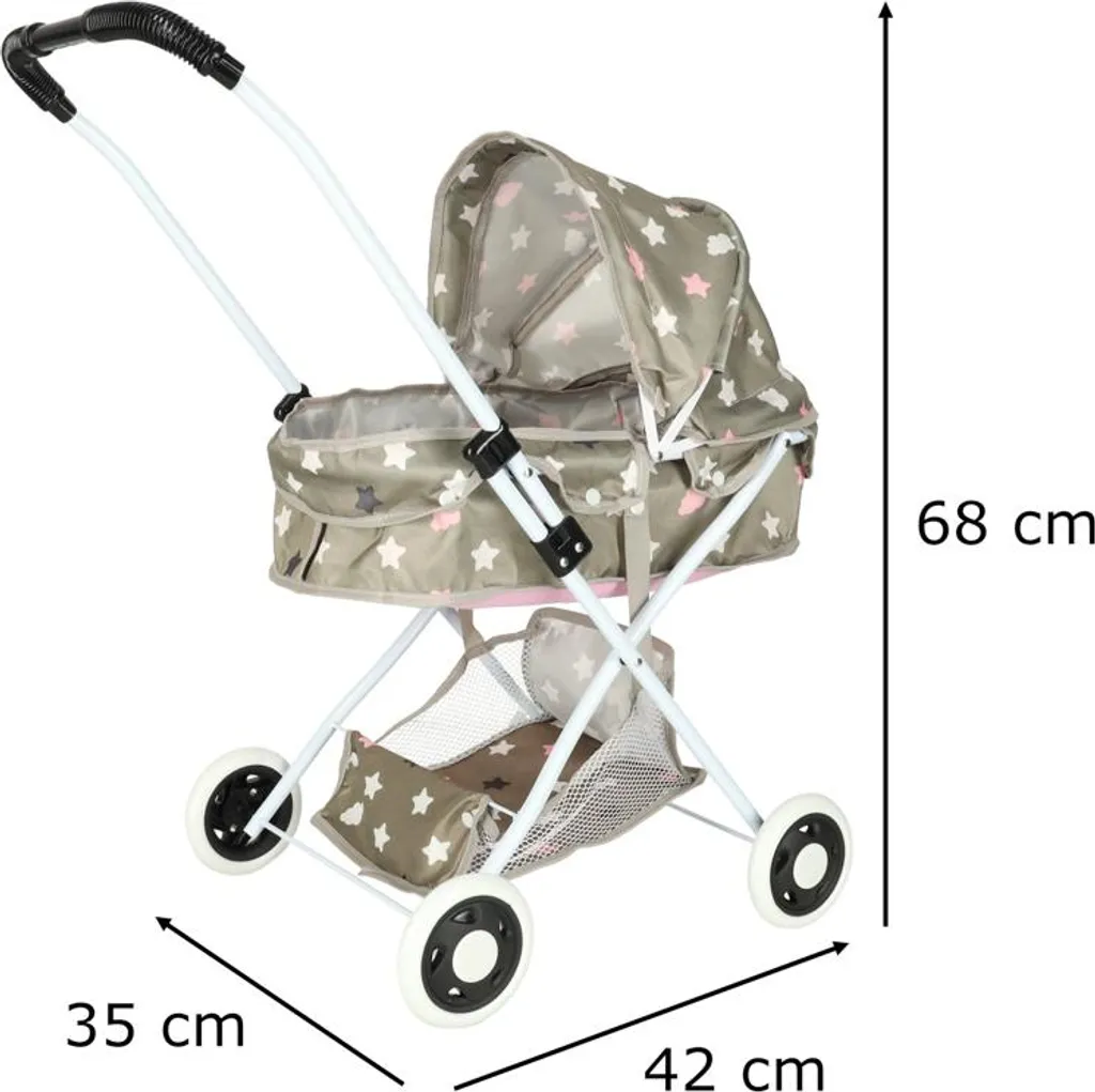 Poussette poupées profonde Creative Corner : stable avec sac étoiles - 10