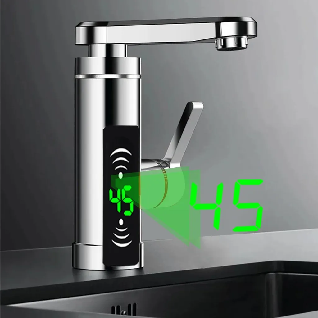 Eau chaude immédiate avec ce robinet électrique argenté haute efficacité