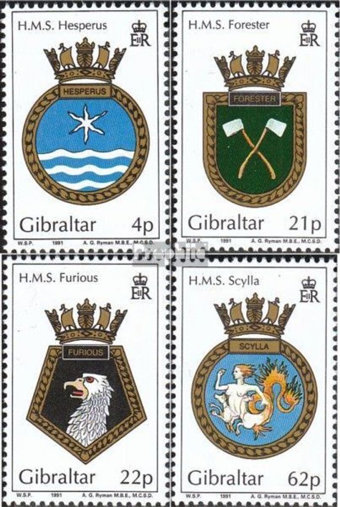 Briefmarken Gibraltar 1991 Mi 615-618 (kompl.Ausg.) postfrisch Wappen