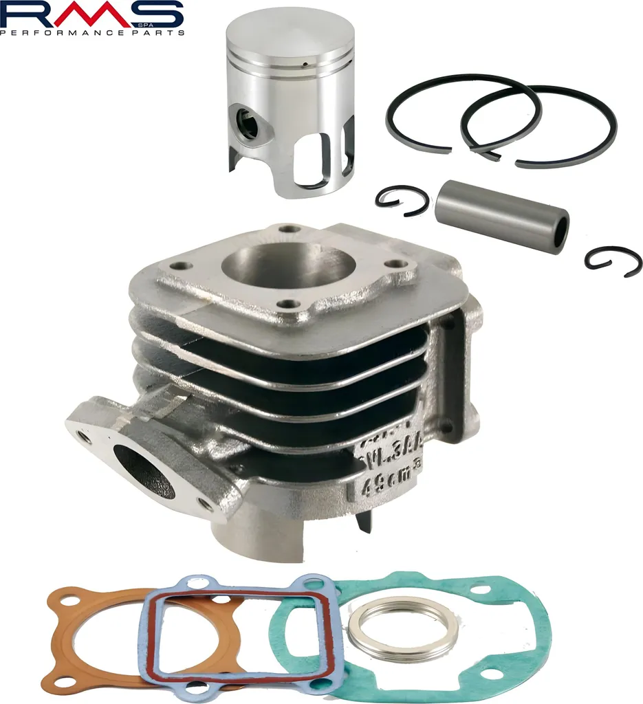 Kit Cylindre 50cc Fonte RMS pour Minarelli Vertical AC Axe Piston 10
