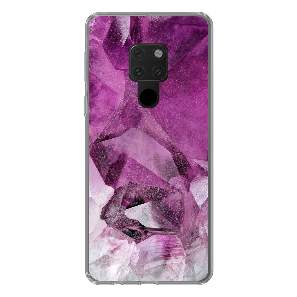 MuchoWow Handyhülle Schutzhülle Hülle für Huawei P40 Lite Kristall - Naturstein - Luxus Silikon Softcase Handy Hülle - Handy