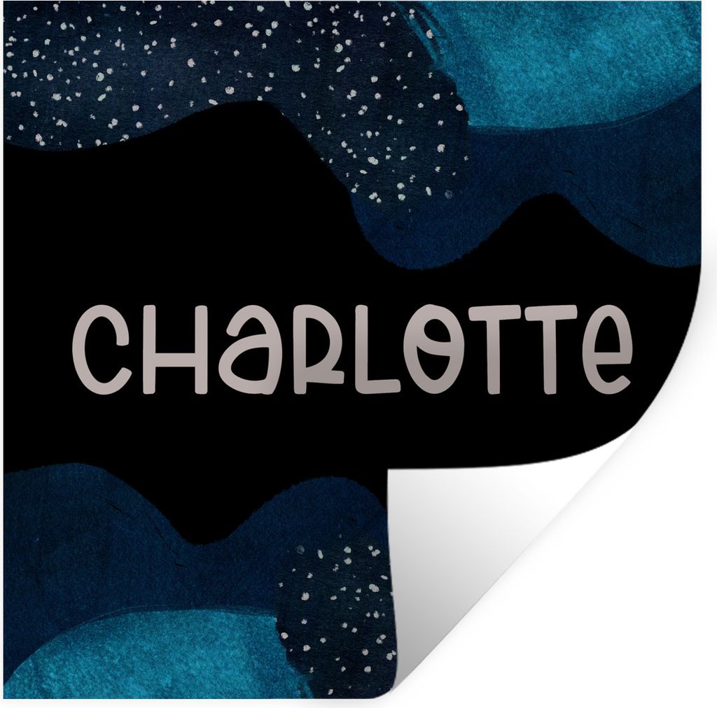 MuchoWow Wandtattoo Wandsticker Wandaufkleber Charlotte - Pastell - Mädchen 80x80 cm Selbstklebend und Repositionierbar - Wierderverwendbar - Se...