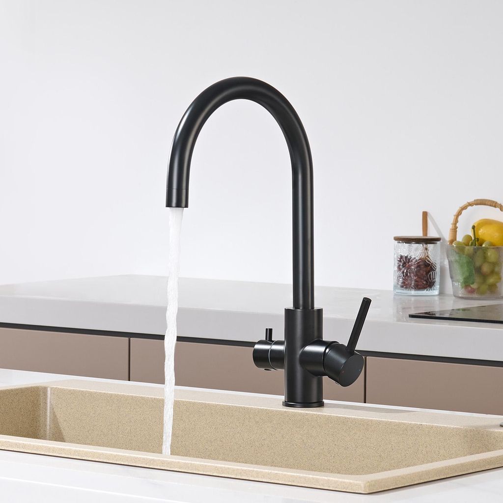 3 in 1 Filterwasserhahn Küche mit Filteranschluss, 360° Produktbild 