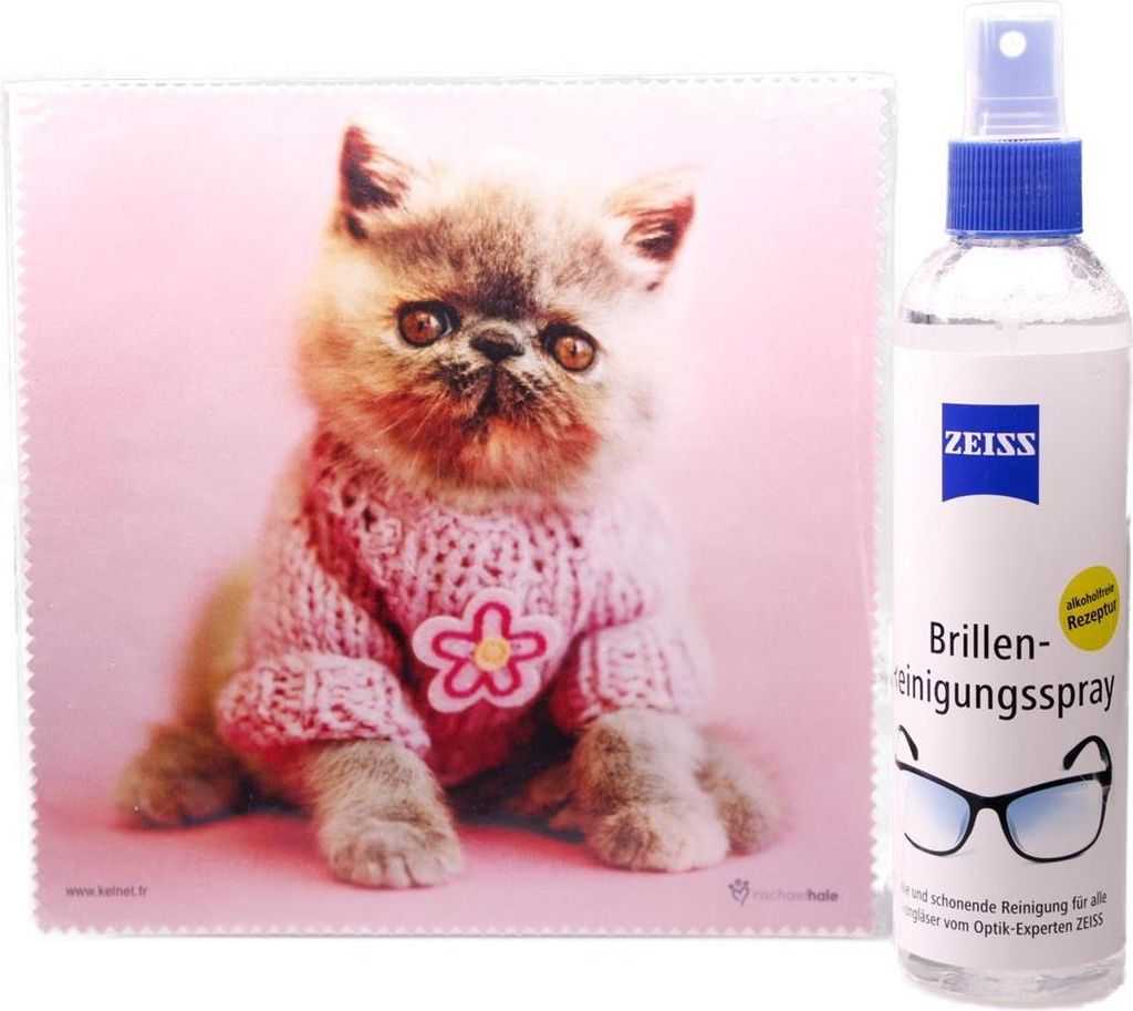 Mikrofasertuch "Kätzchen mit Pinkem Pulli" Größe 18,5*18,5 cm von La Kelnet