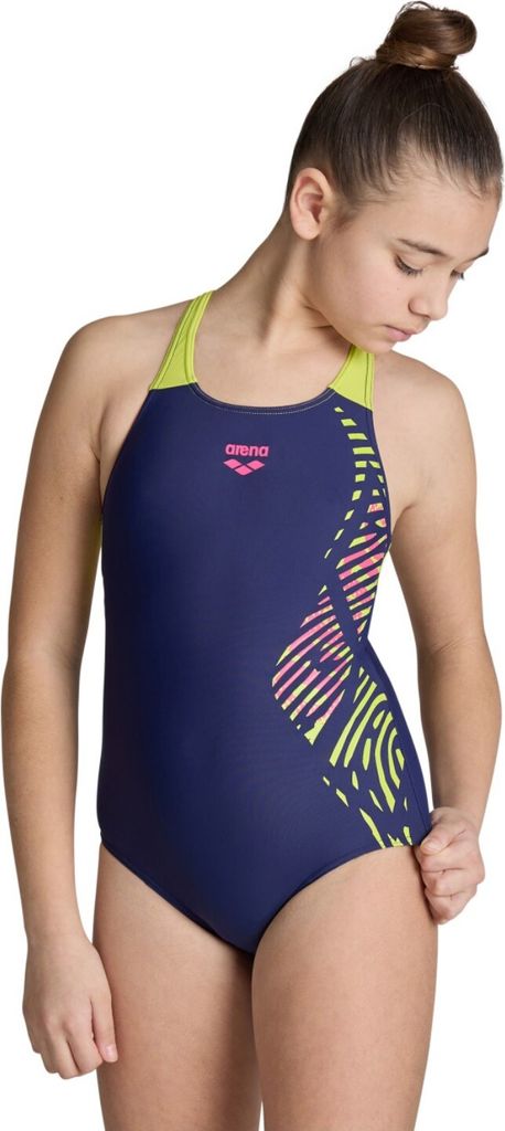Girl's Arena Vortex Swimsuit V Black-Turquoise Black-Turquoise 128