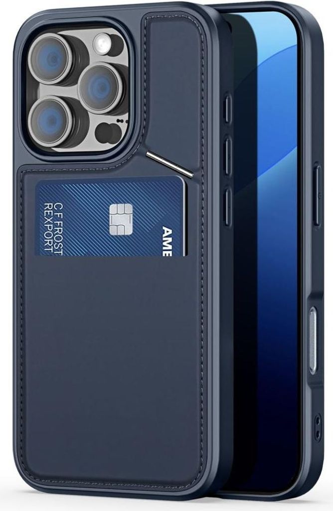 DUX DUCIS iPhone 16 Pro Hülle mit Kartenfach - Blau
