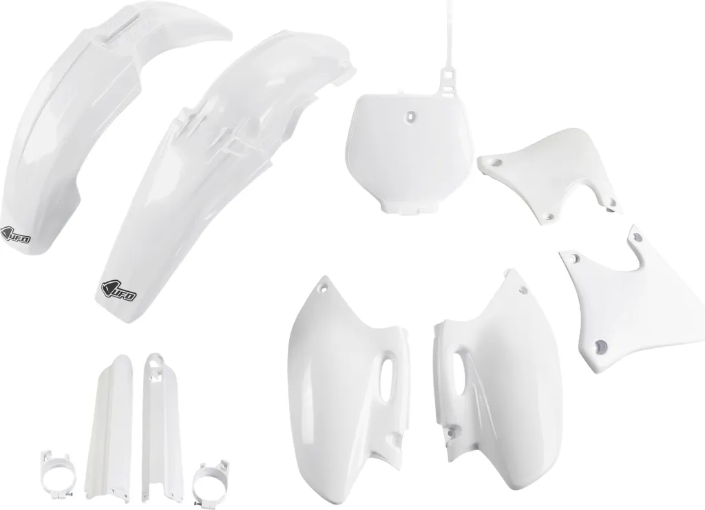 Kit Plastique Moto Cross Yamaha YZF 400 Blanc avec Protections Fourche