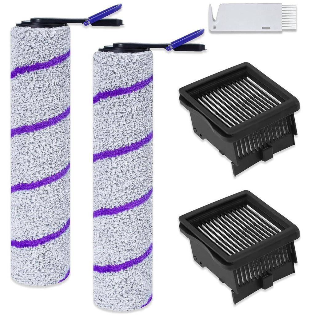 Zubehör für Nass- und Trockensauger – 2 Rollbürsten, 2 Filter, 1 Bürste