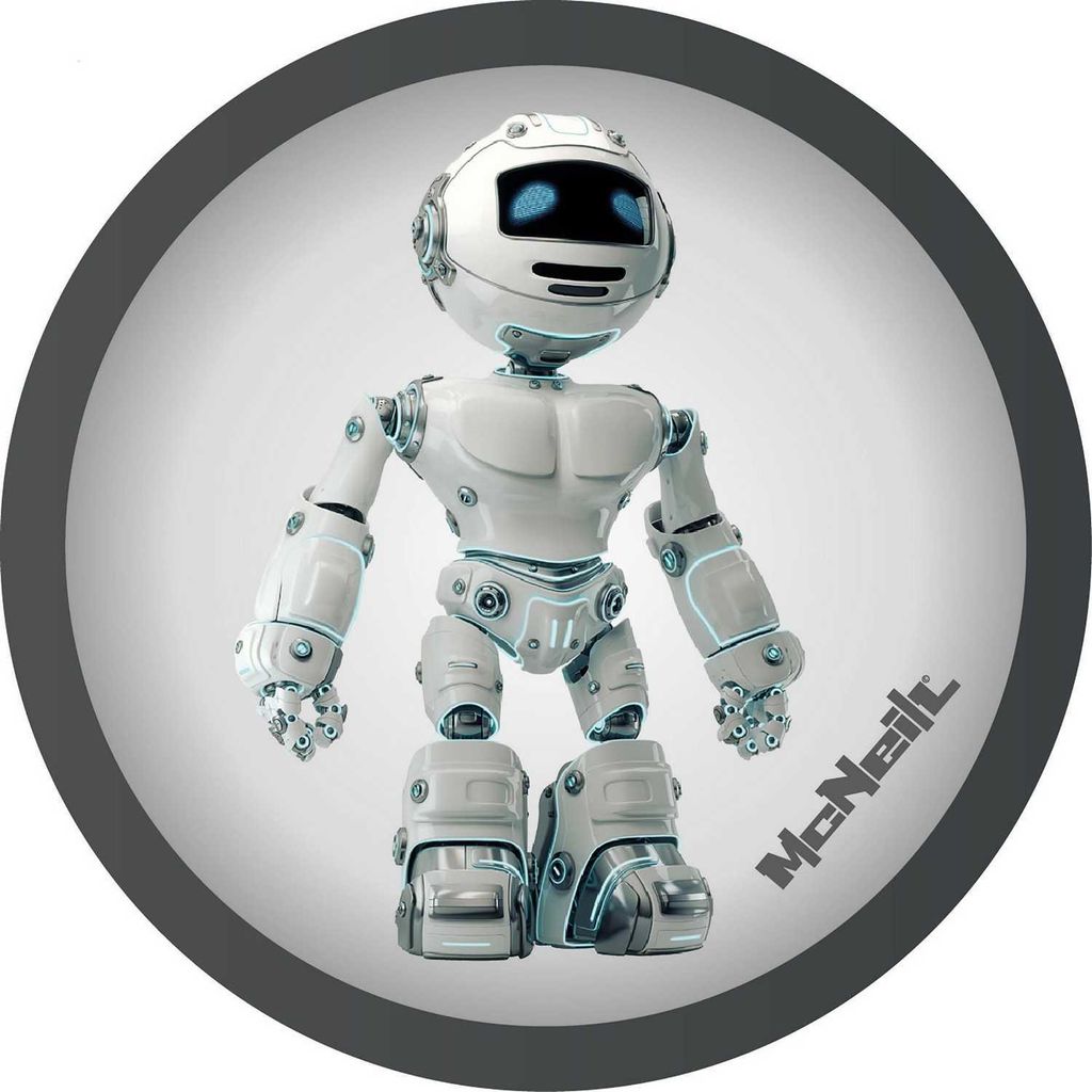 McNeill Schulranzen-Zubehör McAddy Roboter Hellblau silberfarben