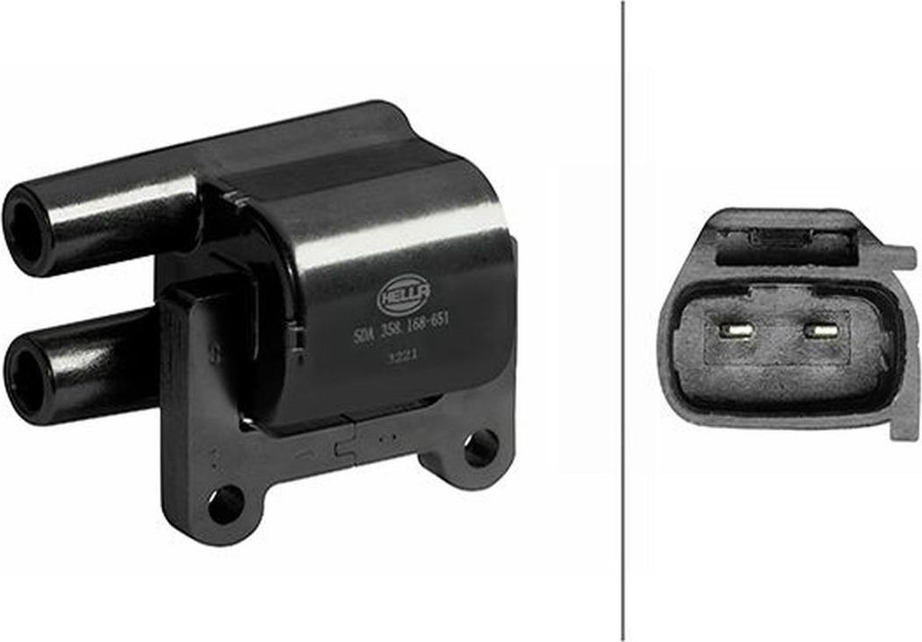 HELLA 5DA 358 168-651 Zündspule 12V für HYUNDAI GETZ (TB) für KIA RIO II (JB)