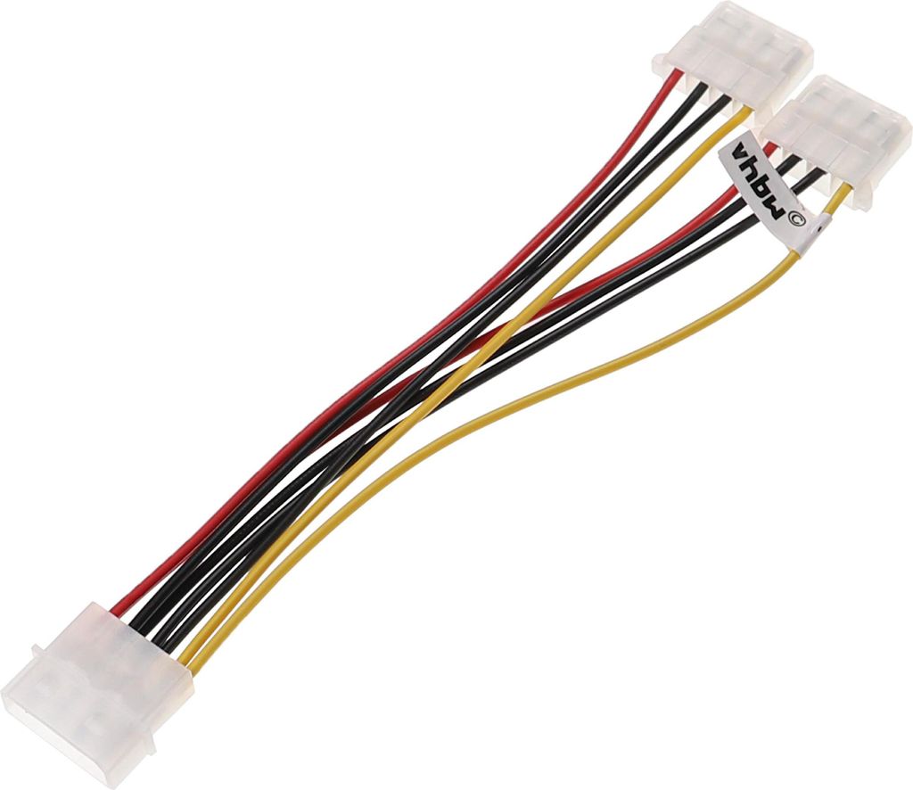 vhbw IDE Y-Stromkabel auf 2x Molex-Buchse für Festplatte, Netzteil - 18 cm