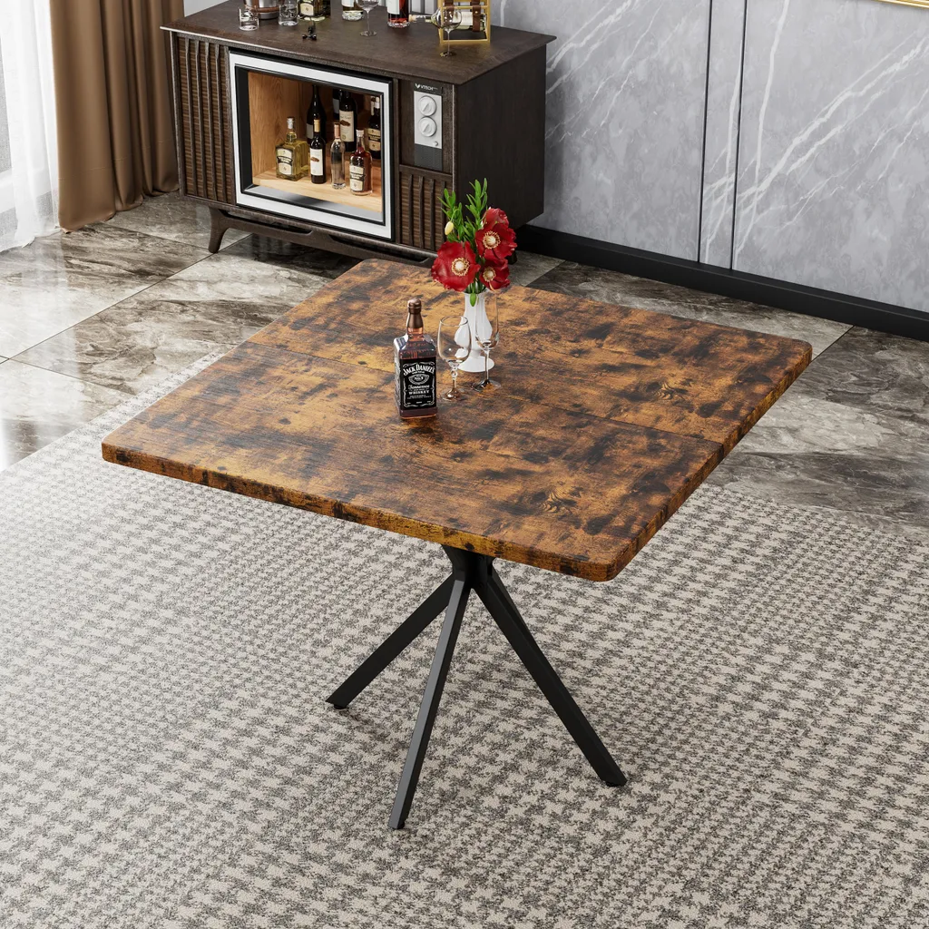 Table carrée gain de place pour petit espace, style moderne 4-6 personnes