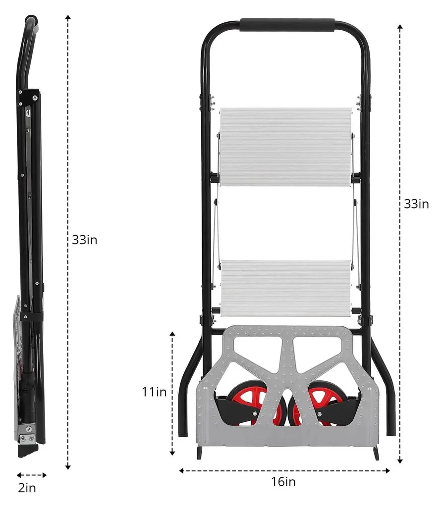 Escabeau combiné diable pour maison et entrepôt - Pliage compact