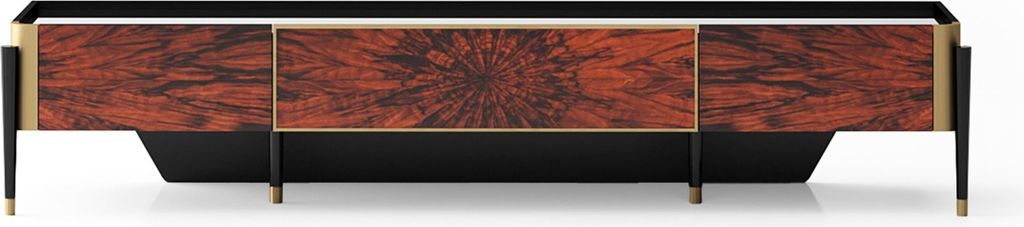 Brauner TV-Ständer Designer Holzmöbel TV-Lowboard Fernsehtisch