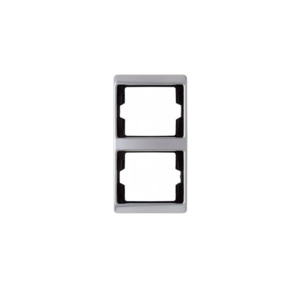 Berker Rahmen 2-fach senkrecht Edelstahl, 1 Stk.