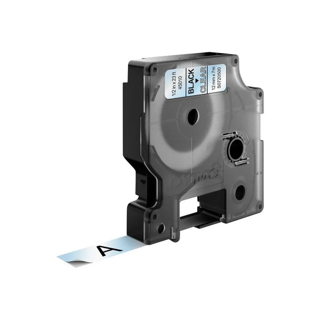 Cassette étiquette Dymo LabelManager D1 12mm polyester transparent