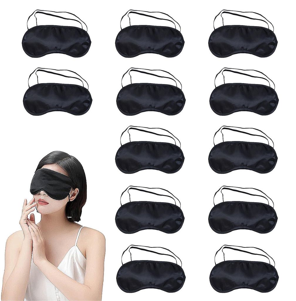 Set mit 12 Schlafmasken für Männer, Erwachsene, Schlafmasken, Schlafbrillen, Augenmasken für Kinder, Schlafmasken für Seitenschläfer, für Rei...