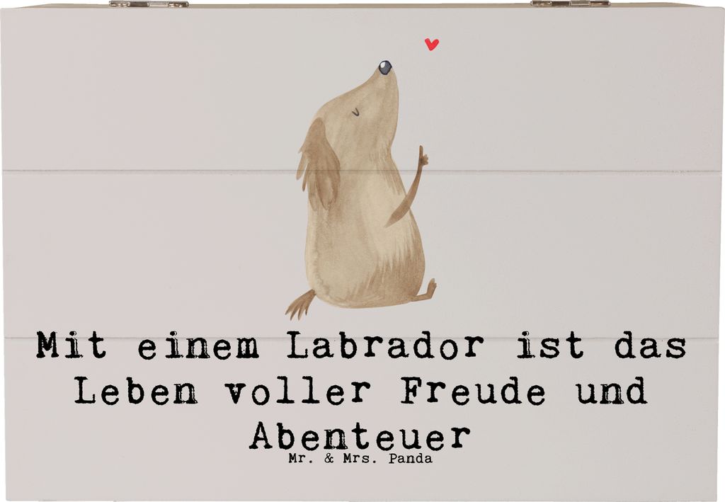 Mr. & Mrs. Panda Geschenkbox Labradorleben 22 x 15 cm - Grau Pastell - Geschenk, loyaler Freund, Familienhund, fotobox, Hundeliebhaber, Hunderassen...