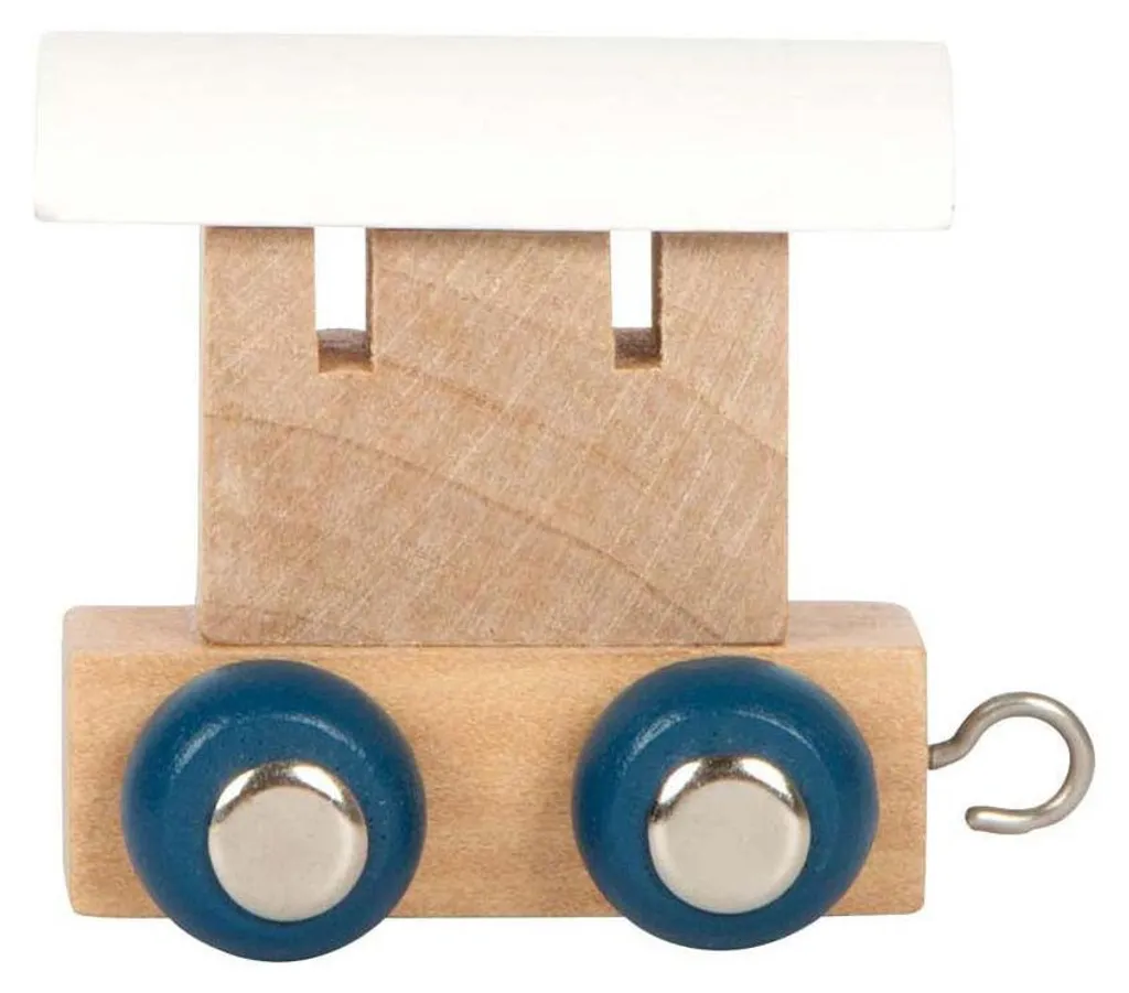 Train de lettres en bois Polar Wagon blanc 12 pièces pour petits rails