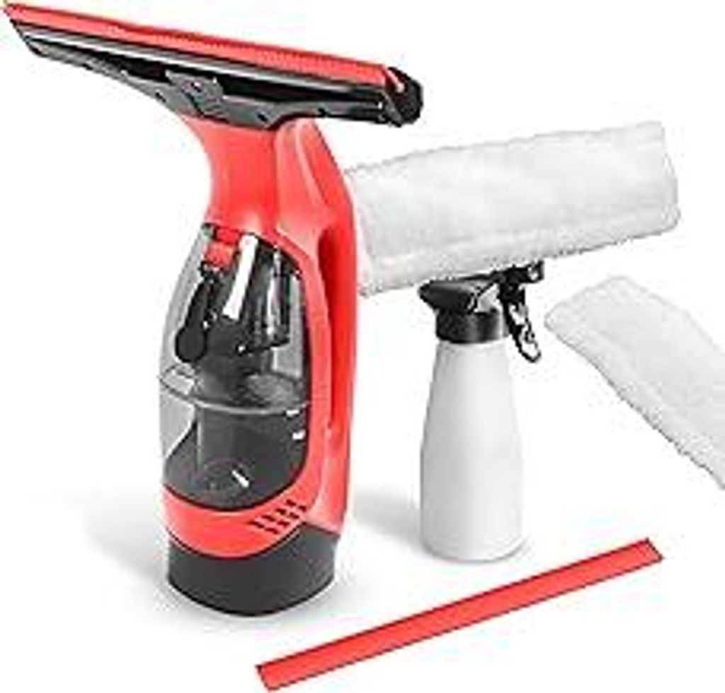 STARK Akku-Fenstersauger WC-2000 HOME Set – inkl. Sprühflasche, Mikrofaser-Wischbezug & Ersatz-Gummilippe – streifenfreie Reinigung für Fenst...