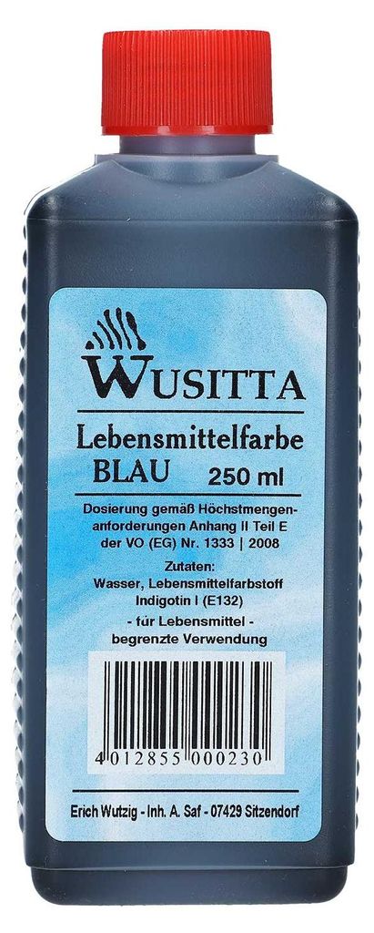 Wusitta Lebensmittelfarbe Blau 250ml Produktbild  KI-generiertes Bild