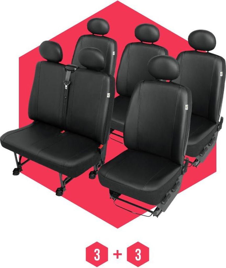 Autositzbezüge Universal Schonbezüge für Ford Transit V (10-13) Schwarz 6-Sitze