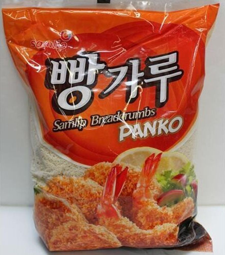 A bag of panko breadcrumbs with an image of fried shrimp on the front.