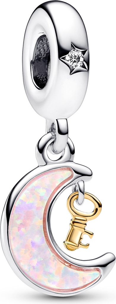 PANDORA Charm-Anhänger Mond und Schloss aus Sterlingsilber